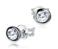 CZ Round Shaped Silver Stud Earring STS-3253